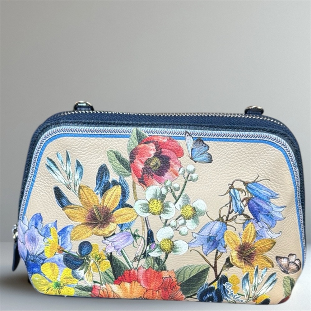 Brighton Floral zip up cosmetic/crossbody bag with waterproof liner-(no strap) - Picture 11 of 11